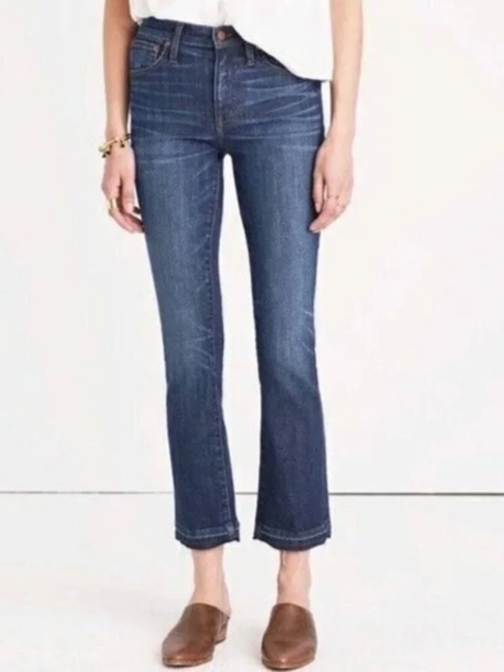 Madewell Cali Demi Boot Jeans Released Drop Hem Mitchell Wash Size 30